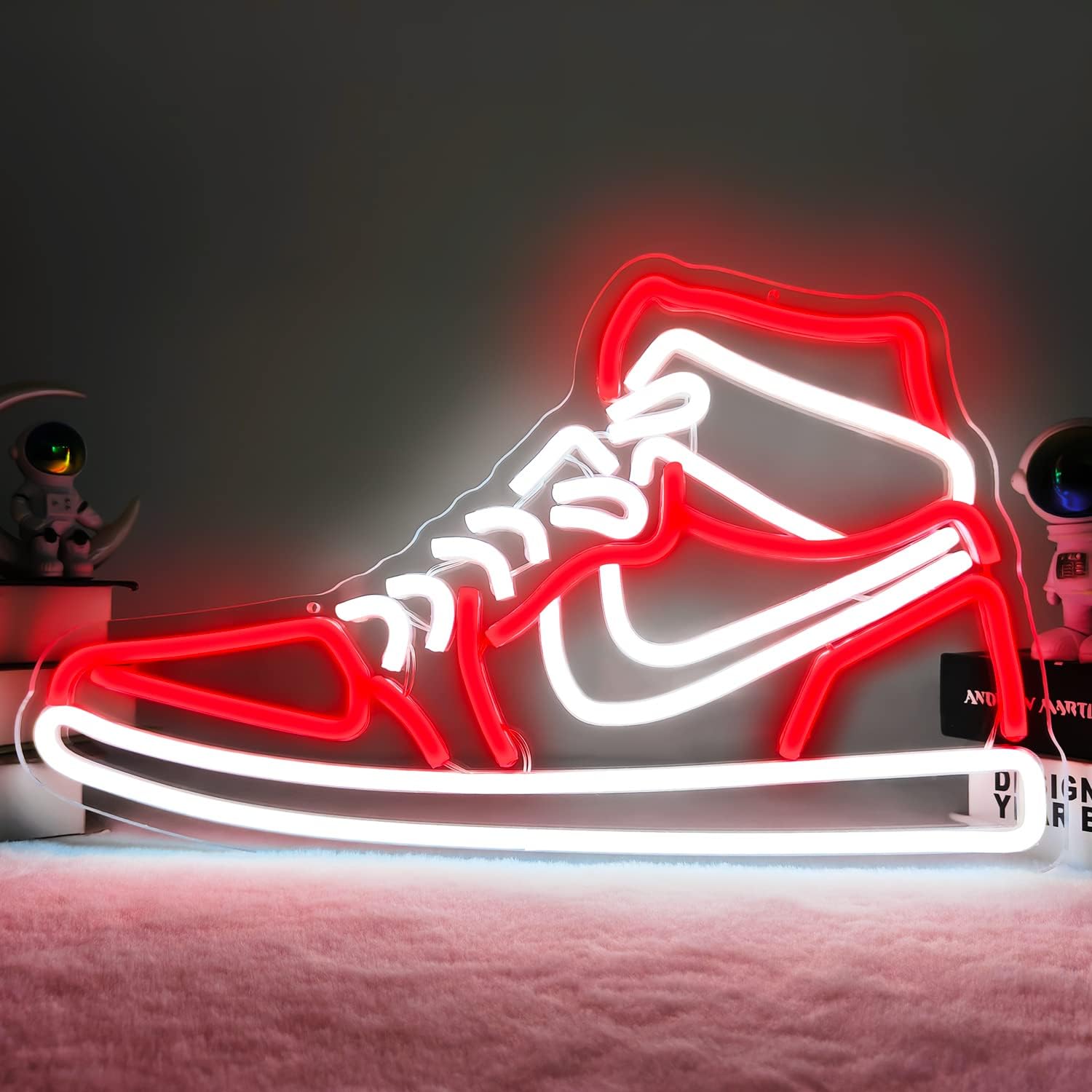 Sneaker Neon Sign Sports Shoe Neon Signs for Wall Dimmable LED Signs Neon Lights for Bedroom Man Cave Home Neon Wall Sign Shoe Light up Signs Decor