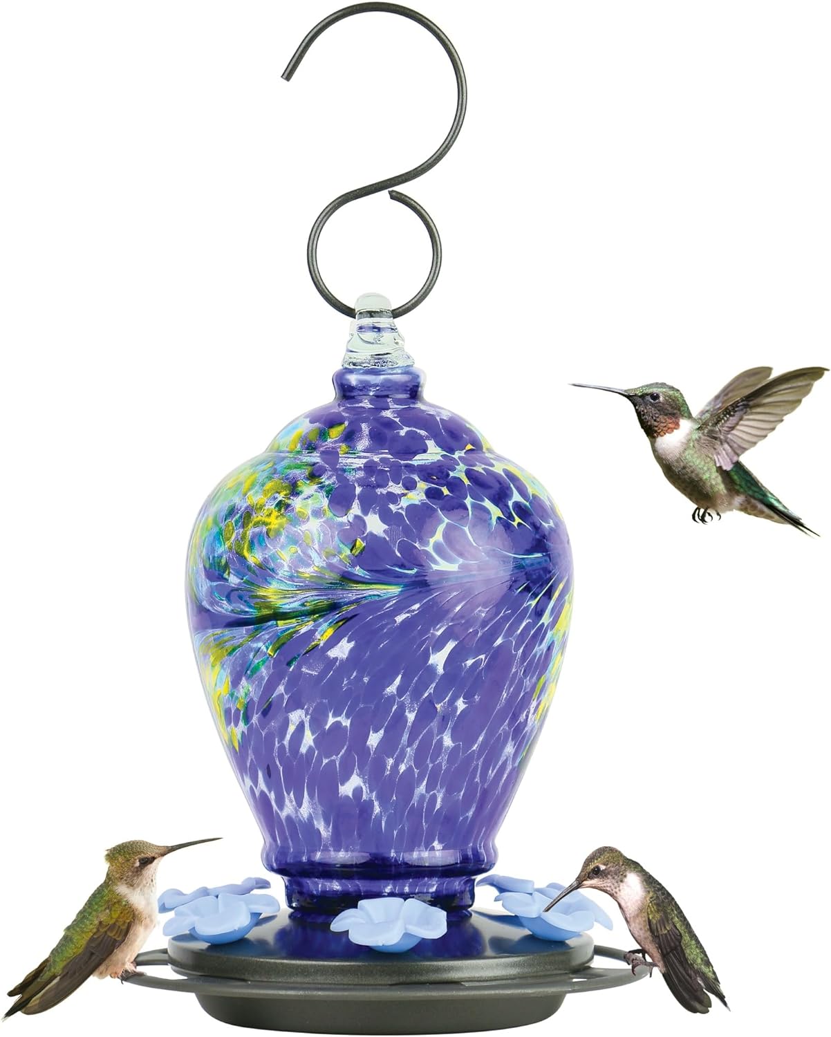Nature's Way Bird Products AGF2 Hand Blown Artisan Gravity Spring Rain Hummingbird Feeder
